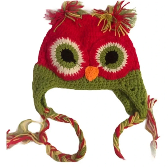 NEW CROCHET HAT PINK OWL 3 5 years - Picture 1 of 4